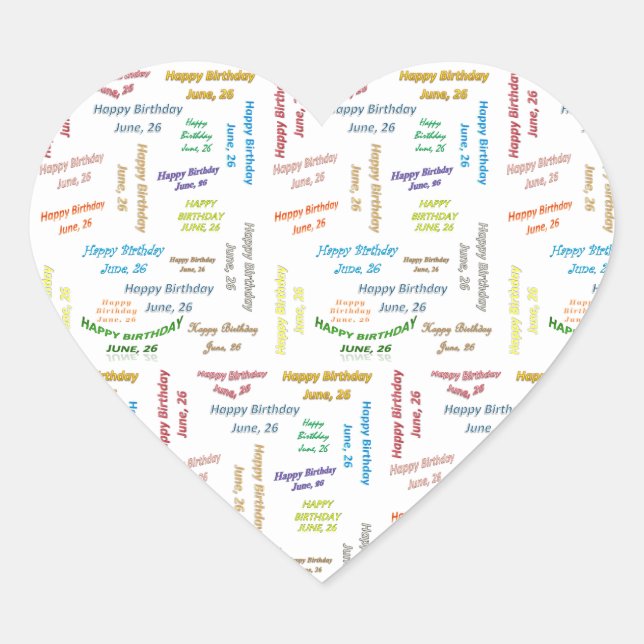 Juin, 26 Anniversaire Sticker (Devant)