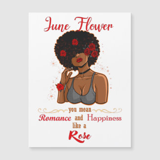 Juin Fleur Rose Noir Anniversaire Reine Melanin Fe