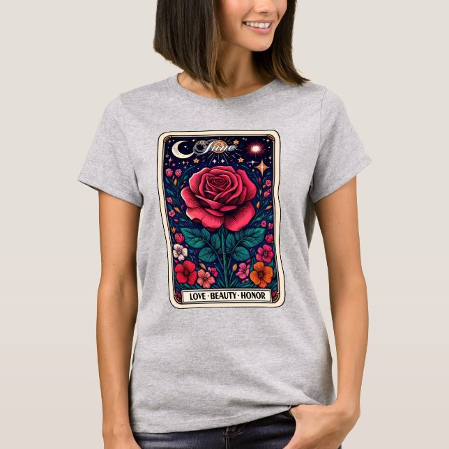 Juin Mois de naissance Fleur Rose T-shirt (Devant)