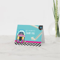 Jukebox Dance Party Sock Hop Carte de remerciement