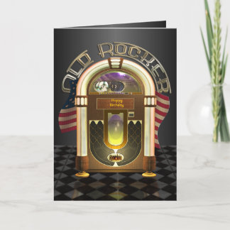 Jukebox Old Rocker Carte de voeux personnalisable