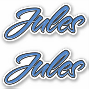 Jules Nom autocollant Stickerset bleu