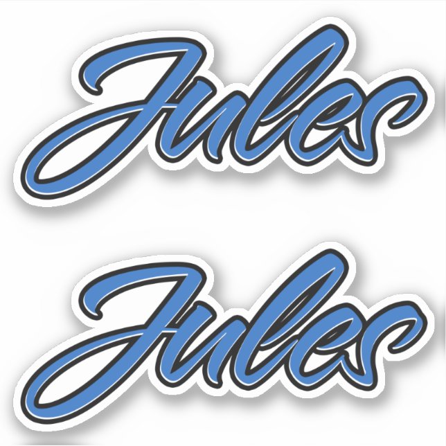 Jules Nom autocollant Stickerset bleu (Devant)