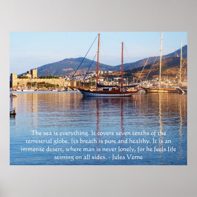 Jules Verne CITE à propos de l'océan POSTER (Devant)