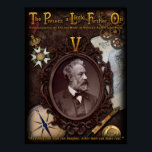 Jules Verne Commemorative Poster<br><div class="desc">Gallery exhibit style poster commemorating the life and works of visionary author Jules Verne.</div>