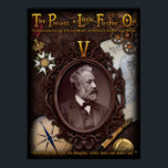 Jules Verne Commemorative Poster<br><div class="desc">Gallery exhibit style poster commemorating the life and works of visionary author Jules Verne.</div>