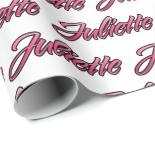 Juliette fade rose papier cadeau personnalisé