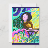 Juliette sur balcon romantique carte d'anniversair