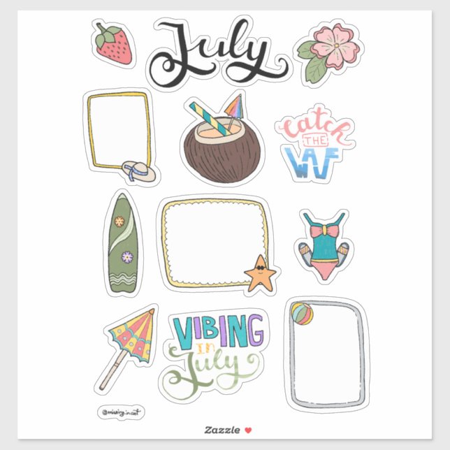 July Sticker Sheet – Fun in the Sun (Feuille)