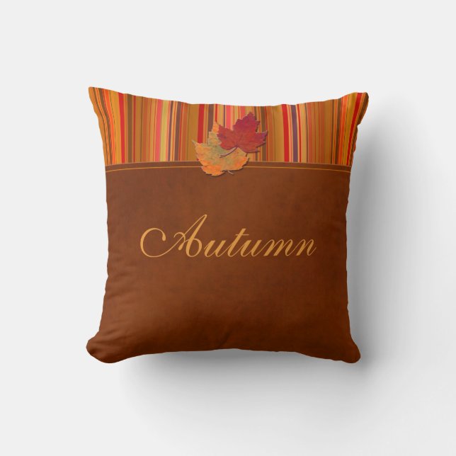 Jumbo Feuilles d'automne et Coussins de rayures (Recto)