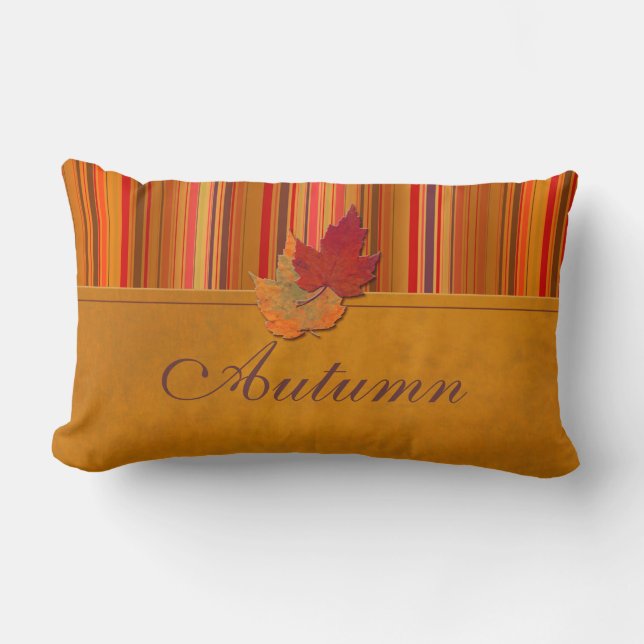 Jumbo Feuilles d'automne et Coussins de rayures (Recto)