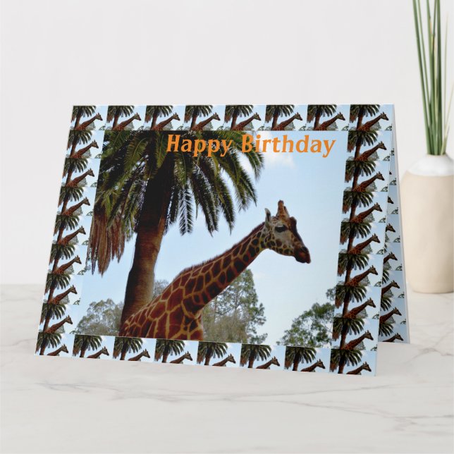 Jumbo Giraffes carte d'anniversaire, (Devant)