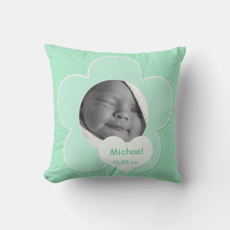 Jumbo Green Polka Dot Baby Photo Coussin