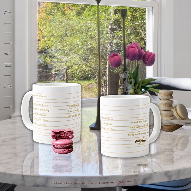 Jumbo Mug à la limite par la poète Adiela Akoo (Liminality Jumbo Mugs designed by Poet Adiela Akoo. Browse my store for fab finds & great gift ideas)