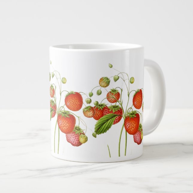 Jumbo Mug aux fraises Vintages (Devant droit)