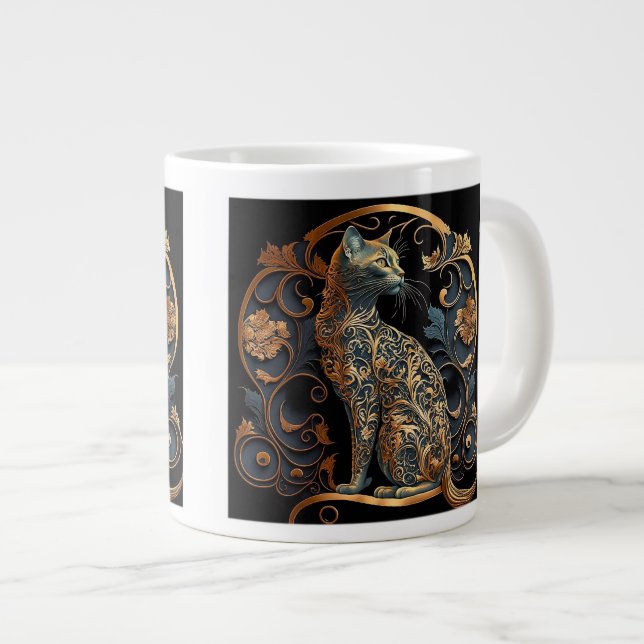 Jumbo Mug Chat Art Nouveau (Devant droit)
