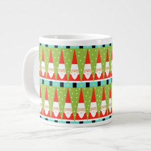 Jumbo Mug de Père Noël géométrique rétro
