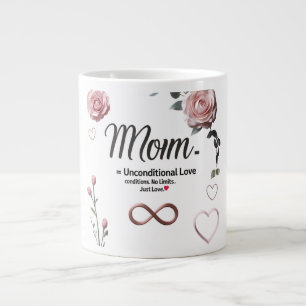 Jumbo Mug - Maman, Amour infini avec Roses & Coeur