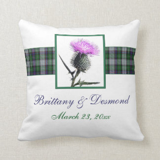 Jumbo Vert, Violet, Tartan blanc, Coussin de chard