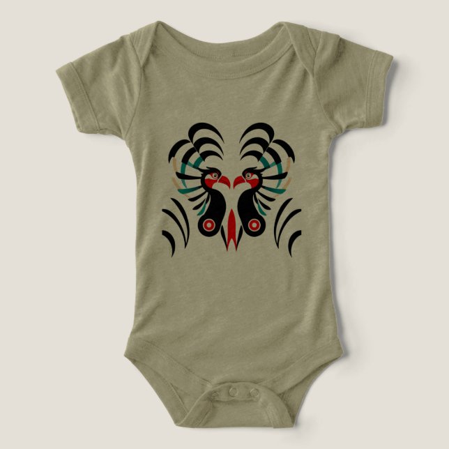 Jumeau Esprit Phoenix Tribal – Abstrait Symétrique (Design Recto)