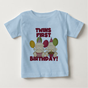 Jumeaux 1er anniversaire - T-shirts et cadeaux pou