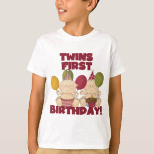 Jumeaux 1er anniversaire - T-shirts et cadeaux pou