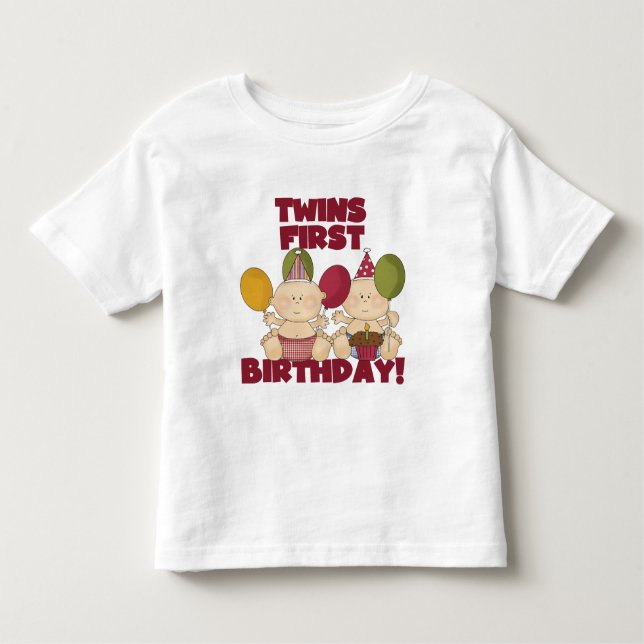 Jumeaux 1er anniversaire - T-shirts et cadeaux pou (Devant)