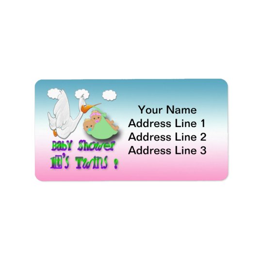 Jumeaux 2 de garçon et de fille - adresse Labe de Étiquette D’adresse