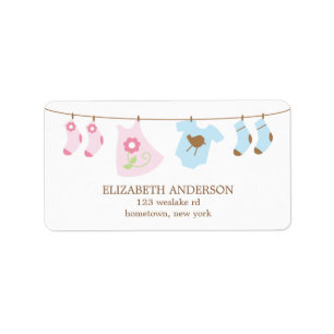 Jumeaux Baby shower  Étiquettes