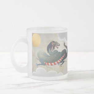 Jumeaux japonais Dragons givrés en verre Mug