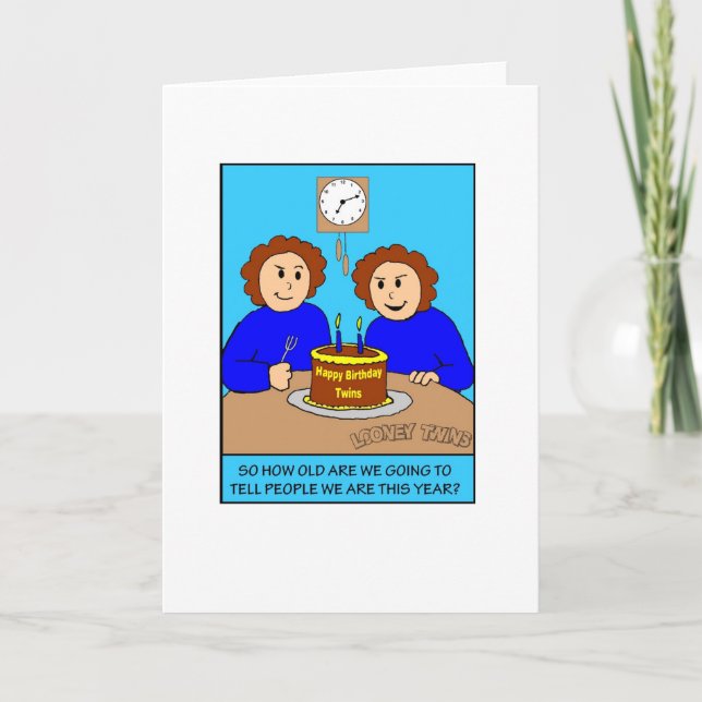Jumeaux Looney comment vieille carte de voeux (Devant)