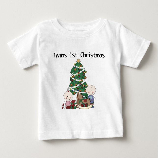 Jumeaux Premiers T-shirts et cadeaux de Noël (Devant)