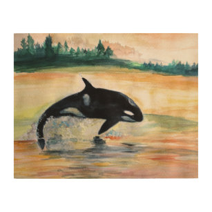 Jumelage Orca Whale Wood Wall Art