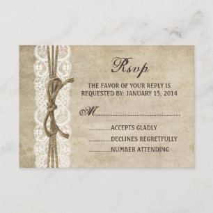 Jumelle Elegance vintage sur la carte RSVP de mari