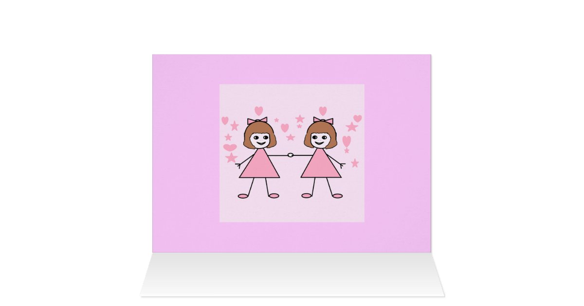 Jumelles  de fille joyeux anniversaire  carte  de v ux Zazzle  Jumelles  de fille joyeux anniversaire  carte  de v ux Zazzle