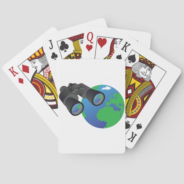 Jumelles et cartes à jouer Terre (dos)