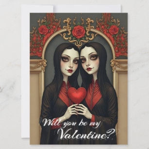 Jumelles gothiques de la Saint-Valentin avec cœur