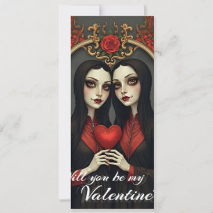 Jumelles gothiques de la Saint-Valentin avec cœur 