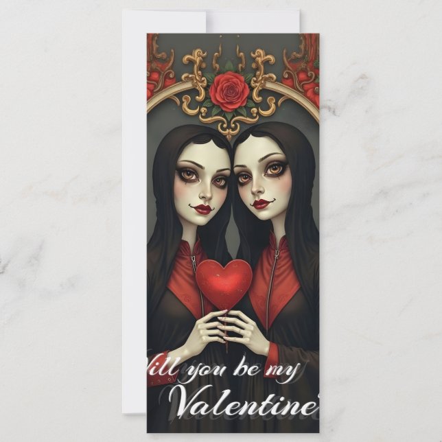 Jumelles gothiques de la Saint-Valentin avec cœur  (Devant)