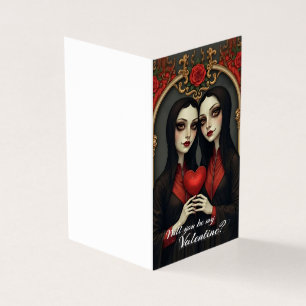 Jumelles gothiques de la Saint-Valentin avec cœur