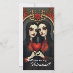 Jumelles gothiques de la Saint-Valentin avec cœur 