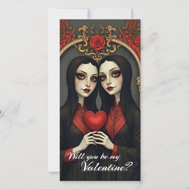 Jumelles gothiques de la Saint-Valentin avec cœur  (Devant)
