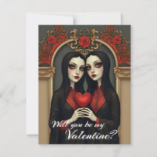 Jumelles gothiques de la Saint-Valentin avec cœur