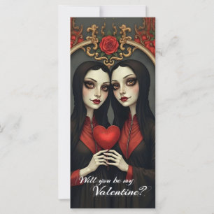 Jumelles gothiques de la Saint-Valentin avec cœur