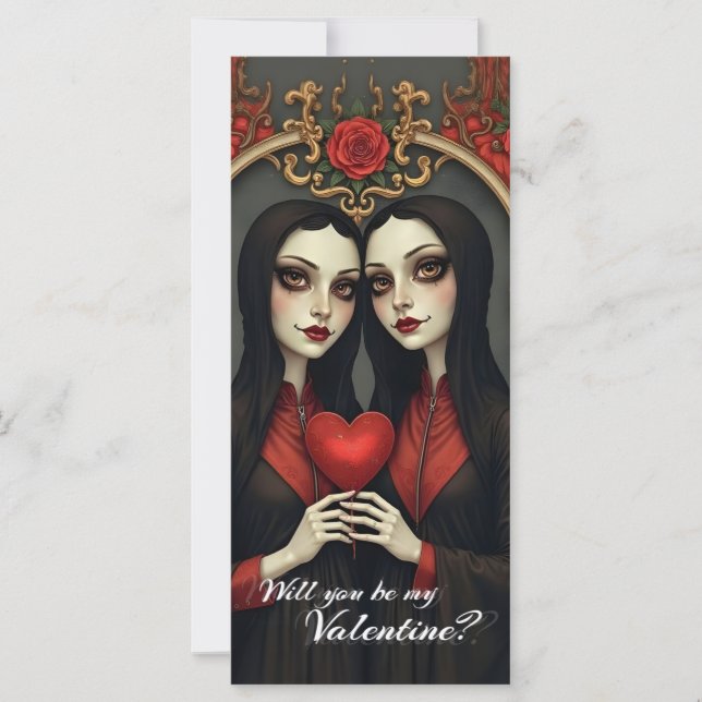 Jumelles gothiques de la Saint-Valentin avec cœur  (Devant)
