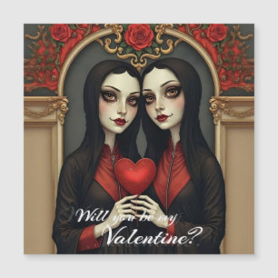 Jumelles gothiques de la Saint-Valentin avec cœur