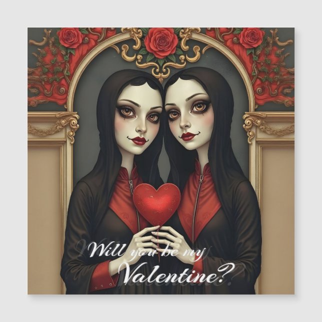Jumelles gothiques de la Saint-Valentin avec cœur  (Devant)