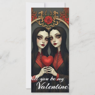 Jumelles gothiques de la Saint-Valentin avec cœur