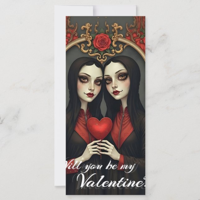 Jumelles gothiques de la Saint-Valentin avec cœur  (Devant)