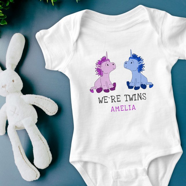 Jumelles Licorne Fille Garçon Body pour Bébé avec  (Créateur téléchargé)